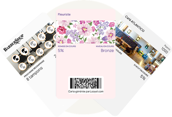 6 cartes fidélité tampons coupon cashback looyel